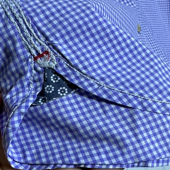 ROBERT GRAHAM Men's Light Purple gingham plaid checked tailored fit designer M - Picture 5 of 15